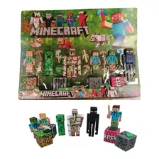 Set De Figuras De Ação Zuzu Toys Minecraft Minecraft Steve Creeper Esqueleto Zumbi Alex Enderdragon Spider Iron