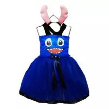Vestido De Stitch Disfraz Con Tul Talles 2 Al 12