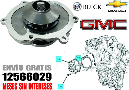 Bomba De Agua C/aspas Metalicas Buick Rendezvous 04-06 Foto 5