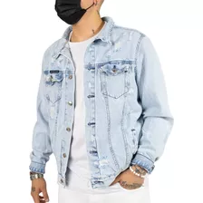 Campera De Jeans Oversize Rigida De Hombre