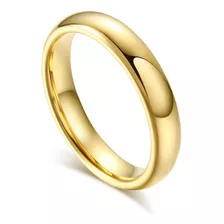 Aliança Ouro 18k Banhada Casamento Tungstênio 4mm