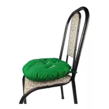 Kit 4 Futon Liso Redondo 40cm Decoração Cadeira Sala Jantar Cor Verde Bandeira