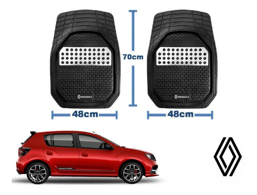 Tapetes 4pz Charola 3d Logo Renault Sandero Rs 2016 A 2022 Foto 2