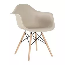 Cadeira De Jantar Elidy Charles Eames Eiffel Com Braço, Estrutura De Cor Nude, 1 Unidade