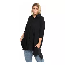 Maxi Camisa Oversized Con Bolsillos Talles Grandes Especial