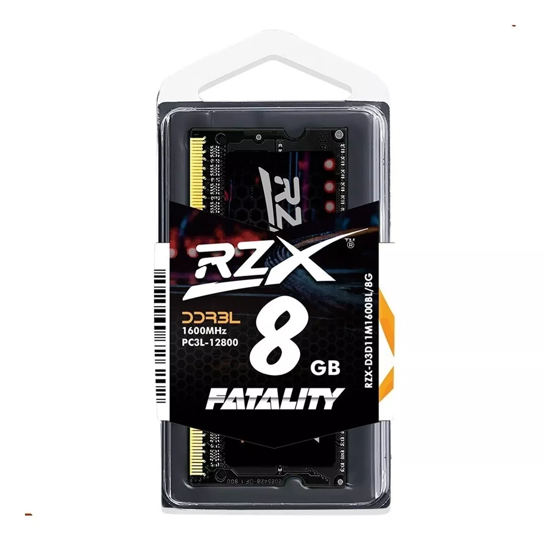 Memória Ram Fatality Color Preto  8gb 1 Rzx-d3d11m1600bl/8g