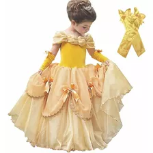 Elegante Vestido De Princesa Margarita Para Niñas Con Guant