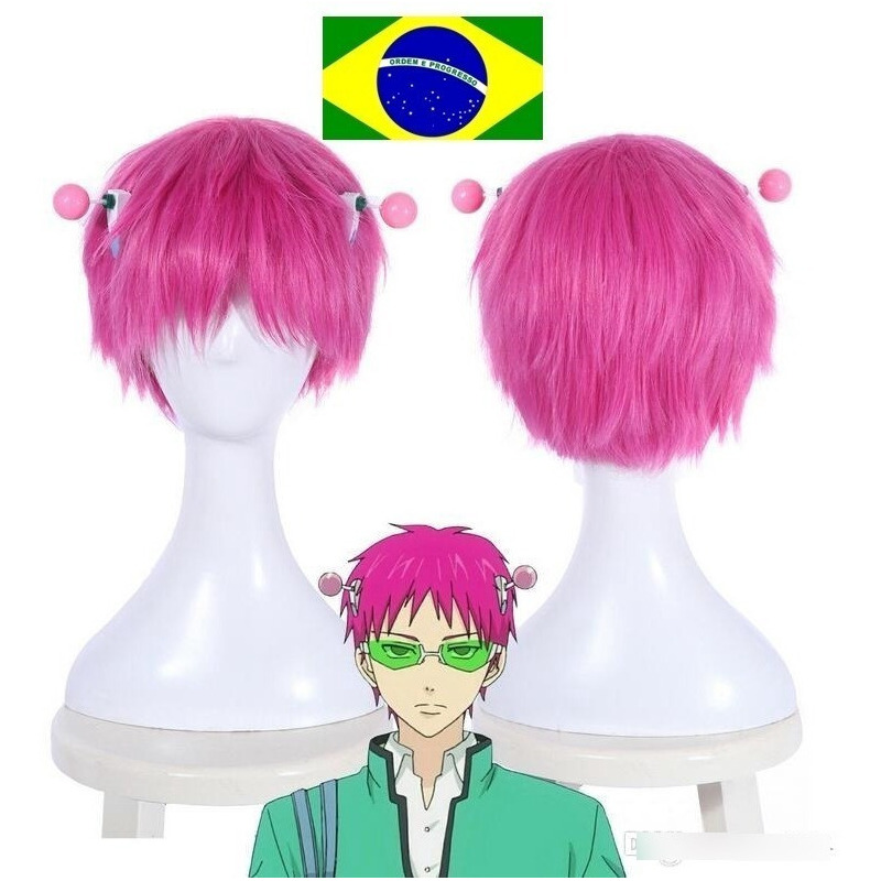 Peruca Anime Sk8 The Infinity Reki Cosplay Cabelo Vermelho Masculino