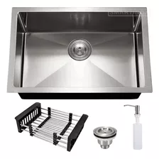 Cuba Inox Quadrada Gourmet Cozinha Pia 70x40 Acessór Sq700