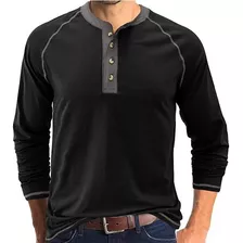 Camiseta De Manga Larga Con Cuello Redondo Para Hombre