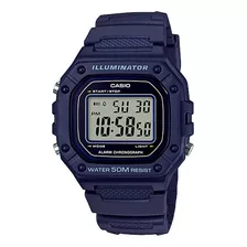 Relógio Casio W-218h-2av Masculino Digital Azul Borracha 