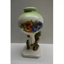 Antiguo Mate Porcelana Germany Colección Querubín Y Flores 