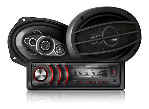 Combo Autoestéreo Bluetooth Usb + Parlantes 80w Rms 6x9