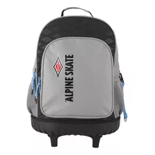 Mochila Alpine Skate Carrito Escolar Reforzada Acolchada Color Gris-negro Diseño De La Tela Liso