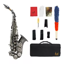 Saxofón Soprano Sib Latón Material Negro Niquelado