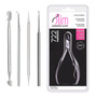 Kit 5 Manicure Alicate Slim Palito Desencravador Espátula