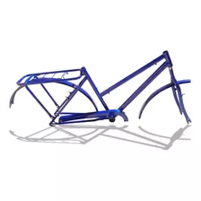 Quadro De Bicicleta Aro 26 Modelo Poti + Garfo Cores Cor Azul