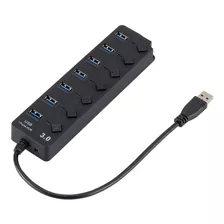 Usb 3.0 Hub Splitter 7 Portas Com On / Off Switches De Alta