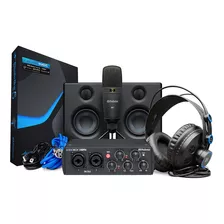 Kit Presonus Studio C/ Interface Monitor Fone Microfone Cor Preto