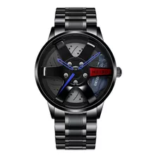 Reloj De Cuarzo Inoxidable Con Rueda De Coche Para Hombre 70