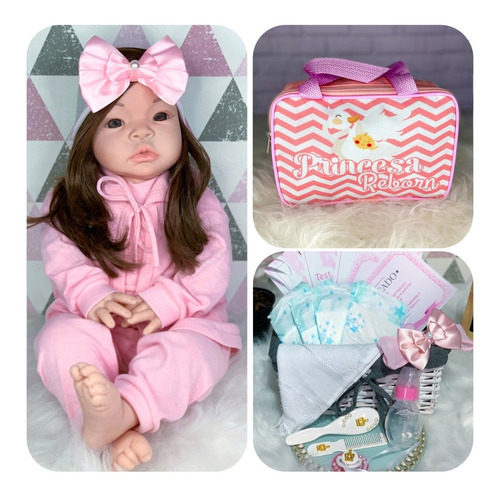 Bebê Reborn Boneca Menina Real 22 Itens Bolsa Matern+barata