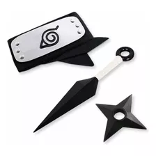 Kit Naruto Cosplay Bandana Akatsuki + Shuriken + Kunai