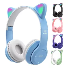 Fone De Ouvido Gatinho Bluetooth Infantil Led Menino Menina