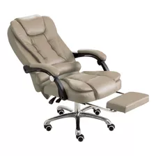 Cadeira Presidente Big Boss Taupe C/ Apoio P Pés Be-8436-t3