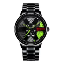 Reloj De Cuarzo Inoxidable Con Rueda De Coche Para Hombre 70