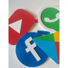 Kit C/5 Quadro/placas Decorativas Redes Sociais 