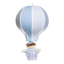 Pendente Lustre Balão Gg Azul Com Boneco Bebê Infantil