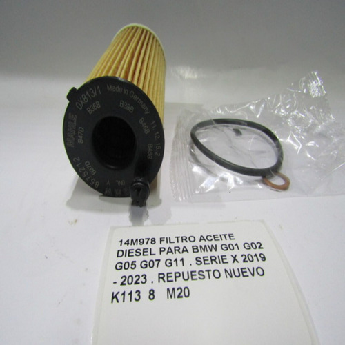 Filtro Aceite Diesel Bmw G01 G02 G05 G07 G11 2019 - 2023 Foto 3