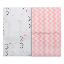 Kit Fronha De Bebê Estampada 40cmx30cm Chevron Rosa Algodão