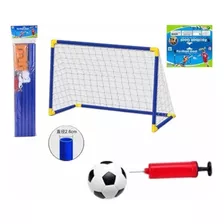 Mini Arco De Fútbol + Pelota + Bombin Juguete Para Niños