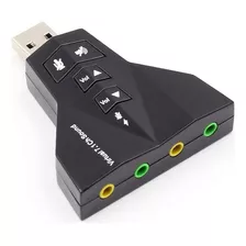 Placa De Sonido 7.1 Usb Doble Color Negro