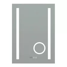 Espejo Rectangular Led Smart 50 X 70 Cm C/ Reloj Marca Gloa