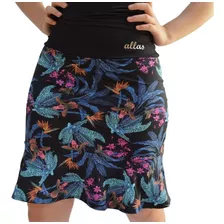 Short Saia Fitness Evangélica Allas Cós Alto Uv 50+ Academia