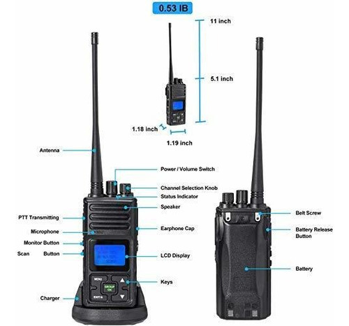 Walkie Talkie Samcom Radio De 2 Vias De Largo Alcance 20 Ca Foto 3