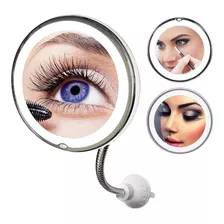 Espejo Led Flexible De Maquillaje Con Aumento X10 Ventosa