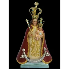 Virgen Del Quinche 40cm. Tallada En Madera Aplicación De Oro