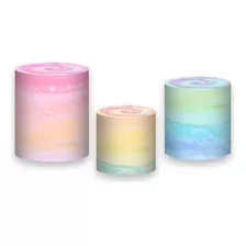 Trio De Capas De Cilindro 3d - Tye Die Tons Pastéis