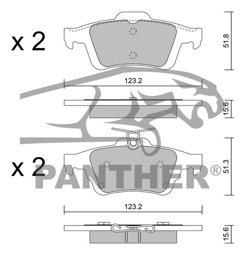 Balata Panther Pbc1564 Tras Ford Focus 2017 Foto 3