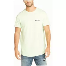 Nautica Playera De Manga Corta Para Hombre, Cuello Redondo, Color Patina Verde Sólido