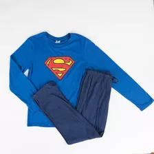 Pijama Hombre Superman Logo Sobrio Azul