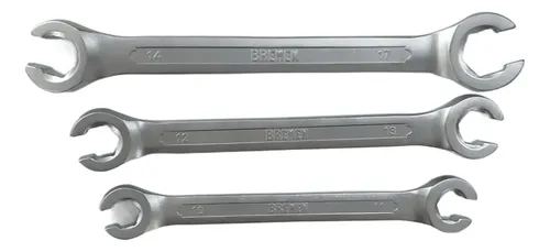 Juego 3 Llaves Bremen Freno Corona Boca Abierta 10mm A 17mm Color Plateado