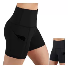 Licra Short Mujerdeportiva Gym Calidad Bolsa Celular