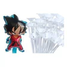 Set Pack Globos Goku 35cm Con Varillas Incluidas X24 Und