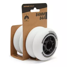 Rodas Para Patins 84mm 84a (conjunto De 4 Rodas) Cor Branco