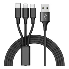 Cable Multiple 3 En 1 Compatible Para iPhone Usb C Micro ®