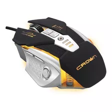 Mouse Gamer Crown Robotic Optico 1200/3200 Dpi- Tvirtual Color Plateado/negro